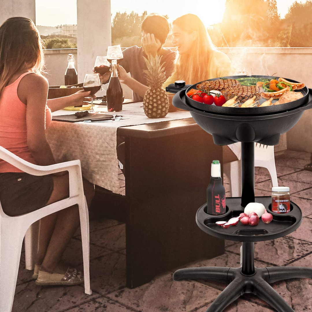 Giantex 1350W Electric BBQ Grill Non-stick w/ 4 Temperature Setting Outdoor Garden Patio Camping