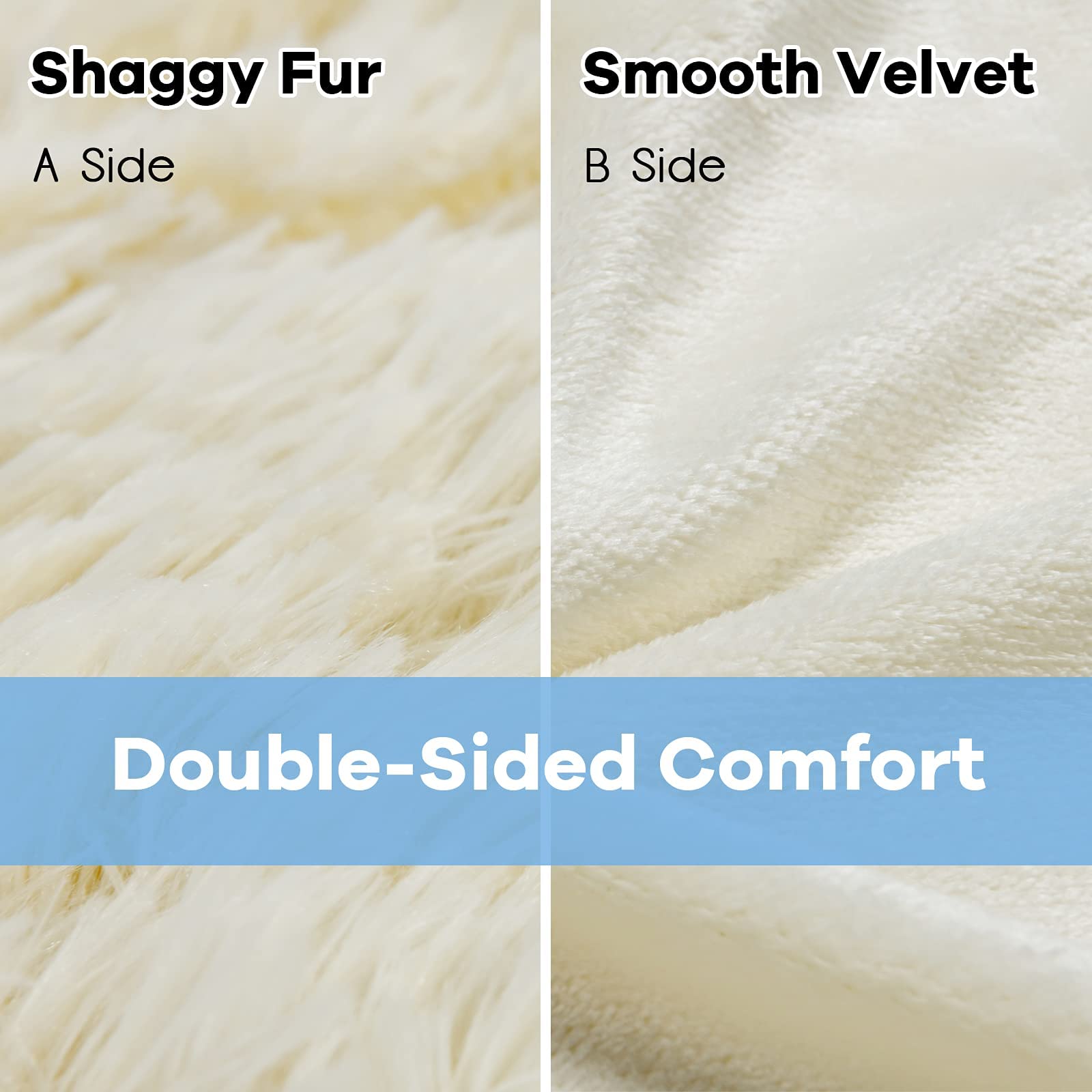 Giantex Reversible Soft Fur Blanket, Oversized Fluffy Throw Blanket