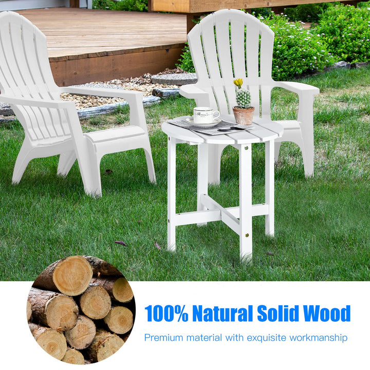 Patio Side Table 18" Outdoor Bistro Table with Stable Cruciform Structure