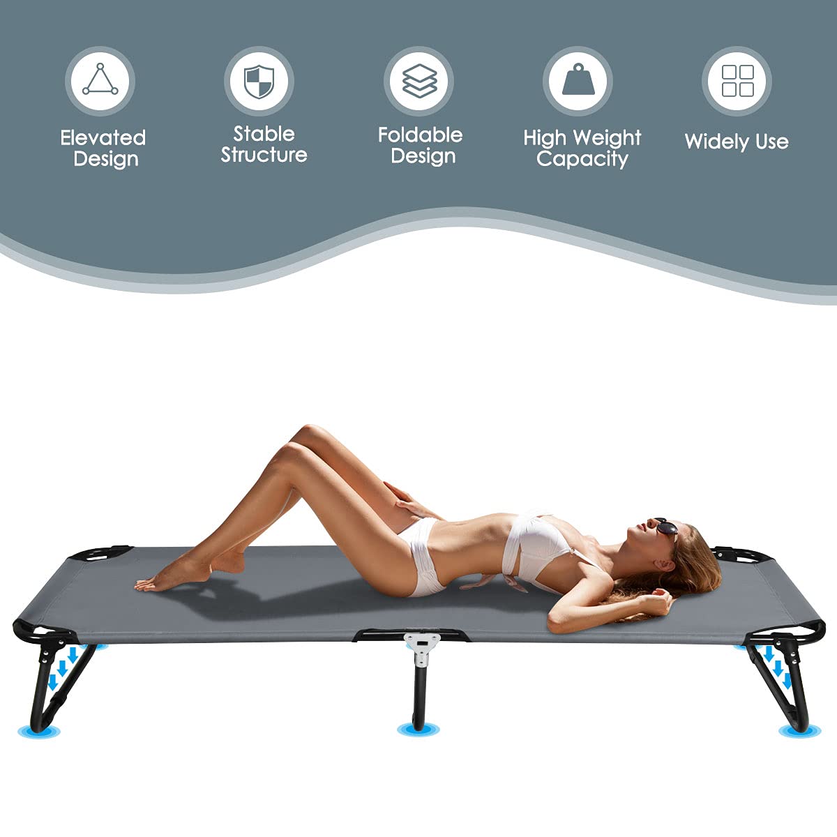 Giantex  Light Weight Camping Bed for Camp Office Sleepover