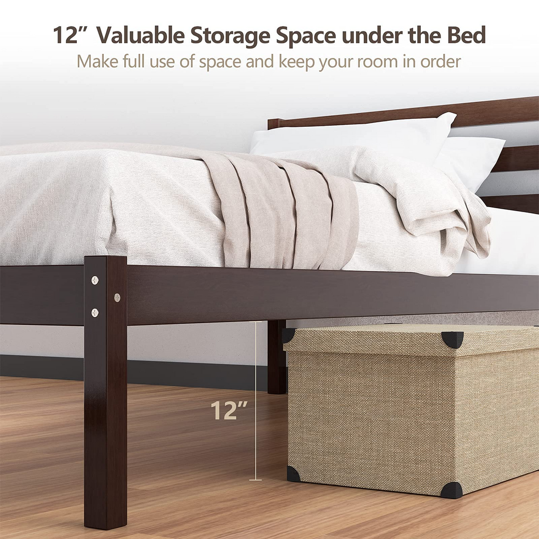 Giantex Wood Slat Support, No Spring Needed, Bed Mattress Foundation, Espresso (Twin)