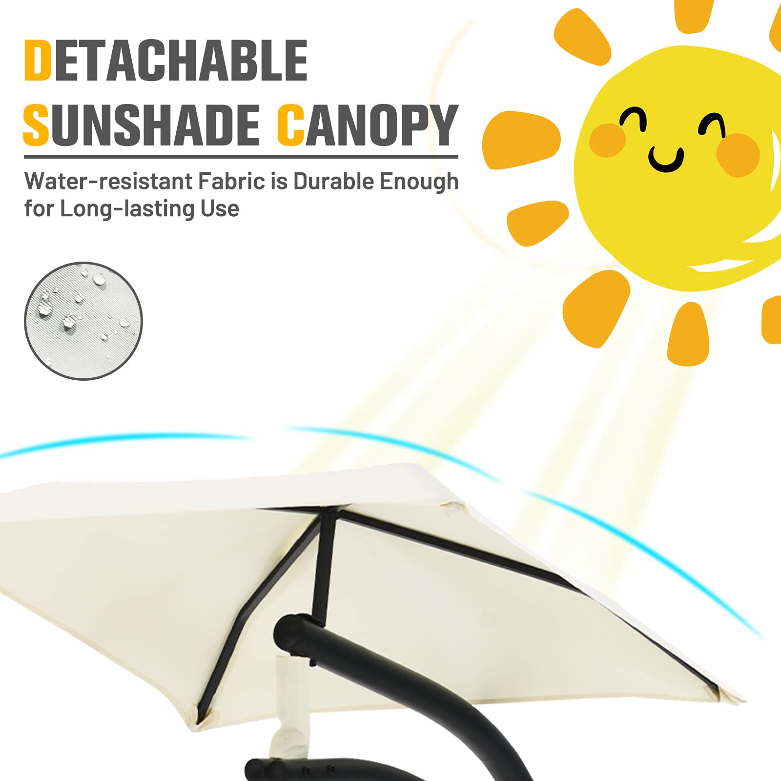 Giantex Hanging Arc Chaise Hammock for Patio Poolside Backyard Garden Porch