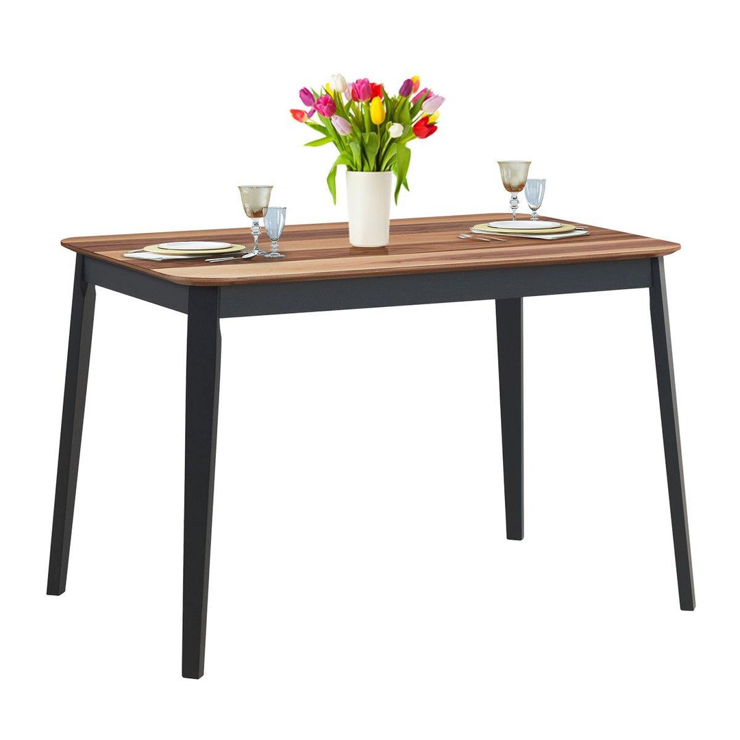 Wood Dining Table, Rectangular Kitchen Table (Walnut & Black) - Giantexus