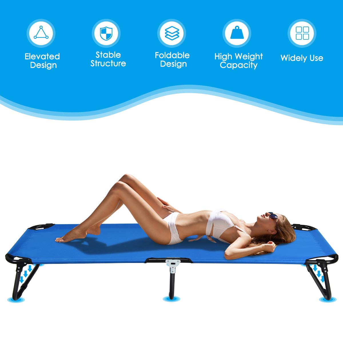 Giantex  Light Weight Camping Bed for Camp Office Sleepover