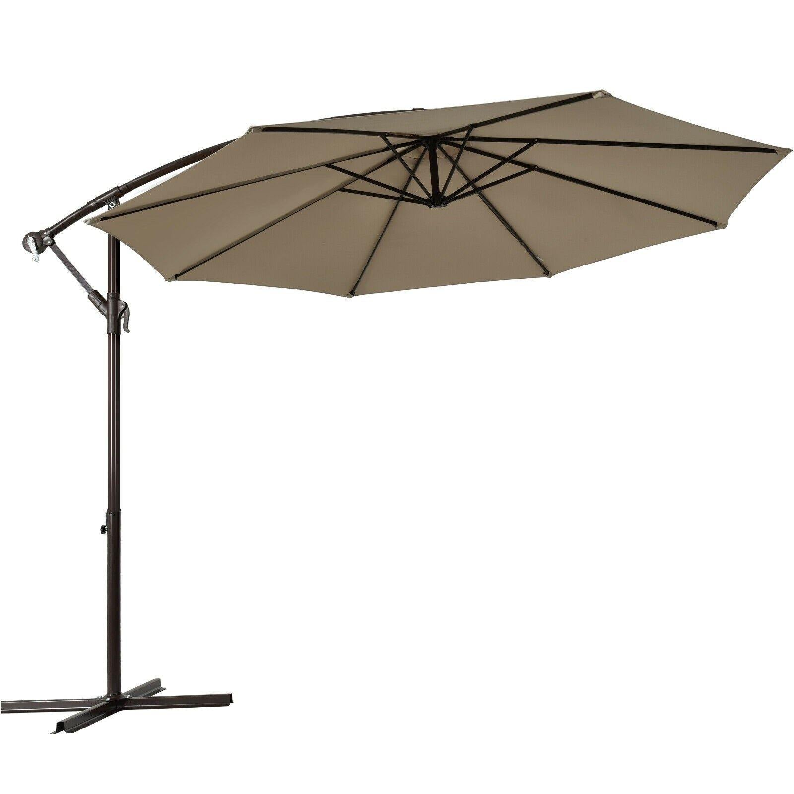10ft Offset Patio Umbrella Cantilever Umbrella - Giantexus