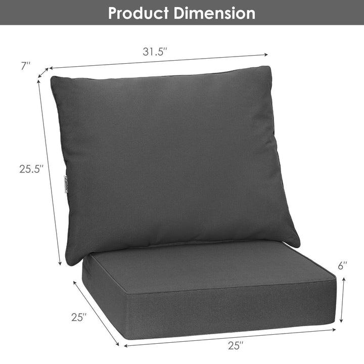 Giantex Patio Cushion Set with Pillow, Deep Seat and Back Cushion