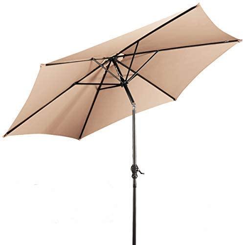 Giantex 9ft Patio Umbrella Outdoor, Market Table Umbrella w/ Push Button Tilt and Crank - Giantexus