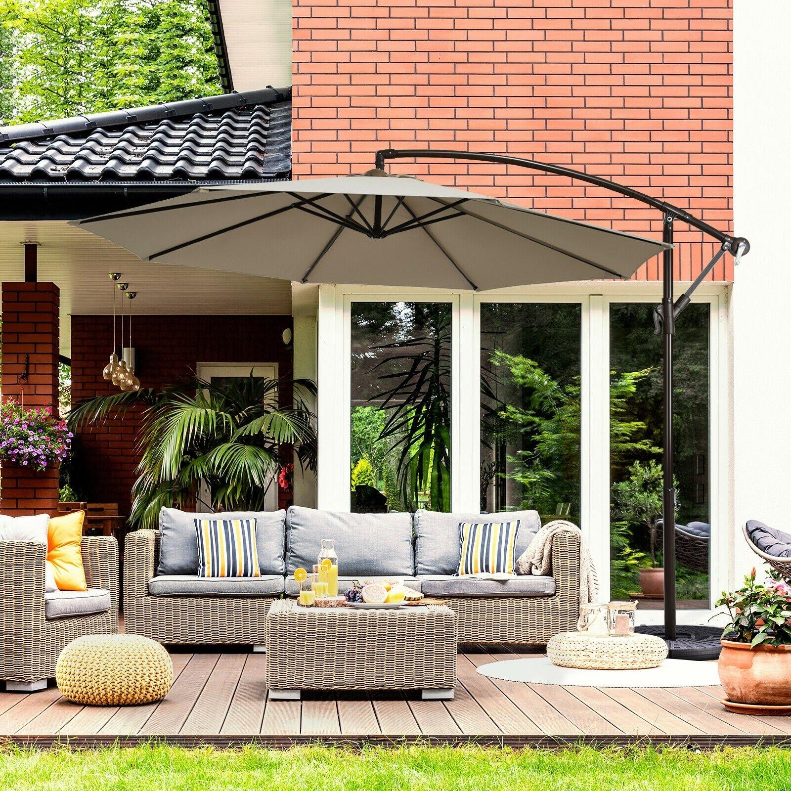 10ft Offset Patio Umbrella Cantilever Umbrella - Giantexus