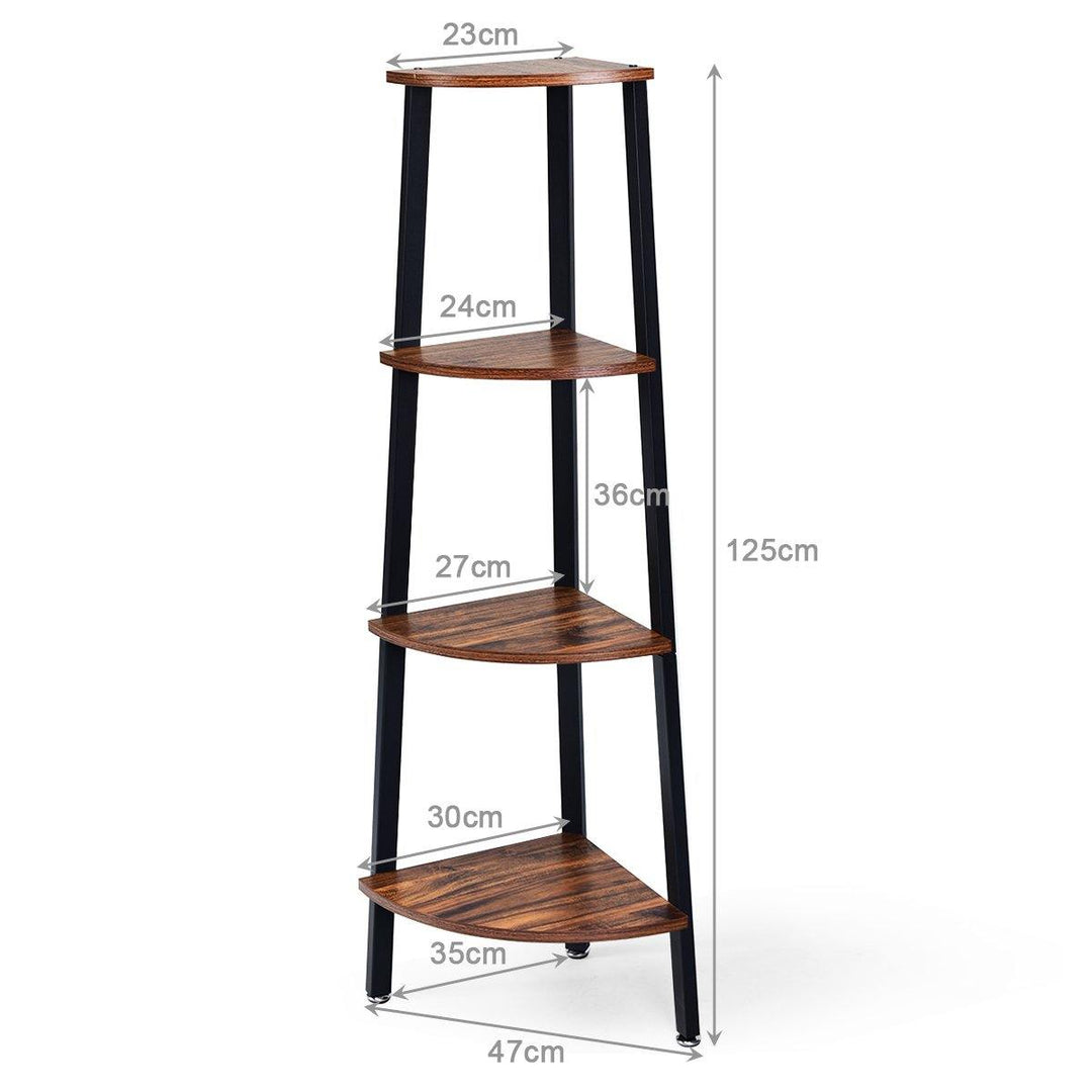 4-Tier Corner Shelf Industrial Multipurpose Bookcase - Giantexus