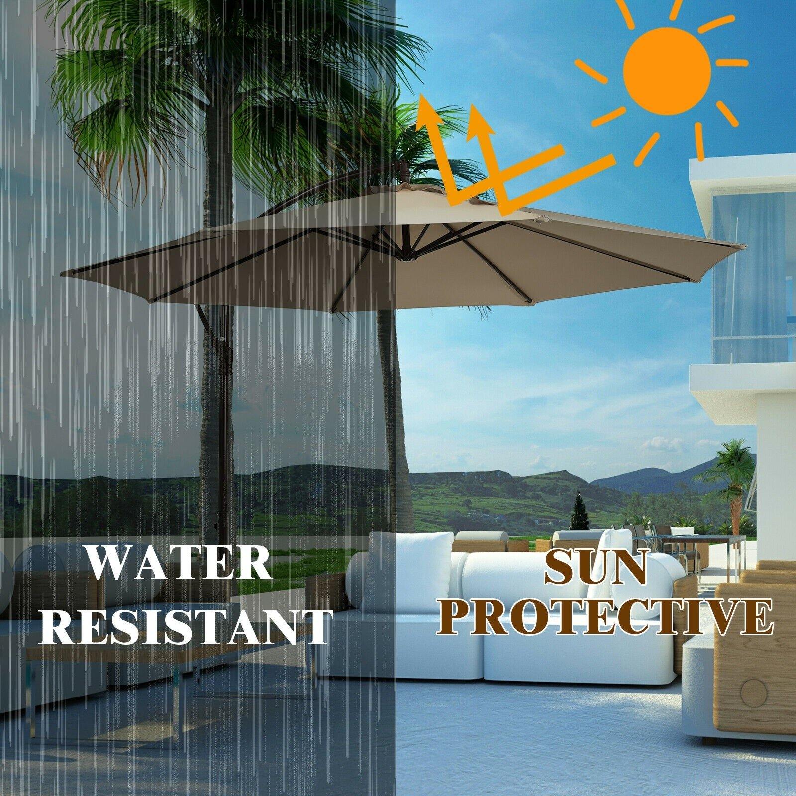 10ft Offset Patio Umbrella Cantilever Umbrella - Giantexus