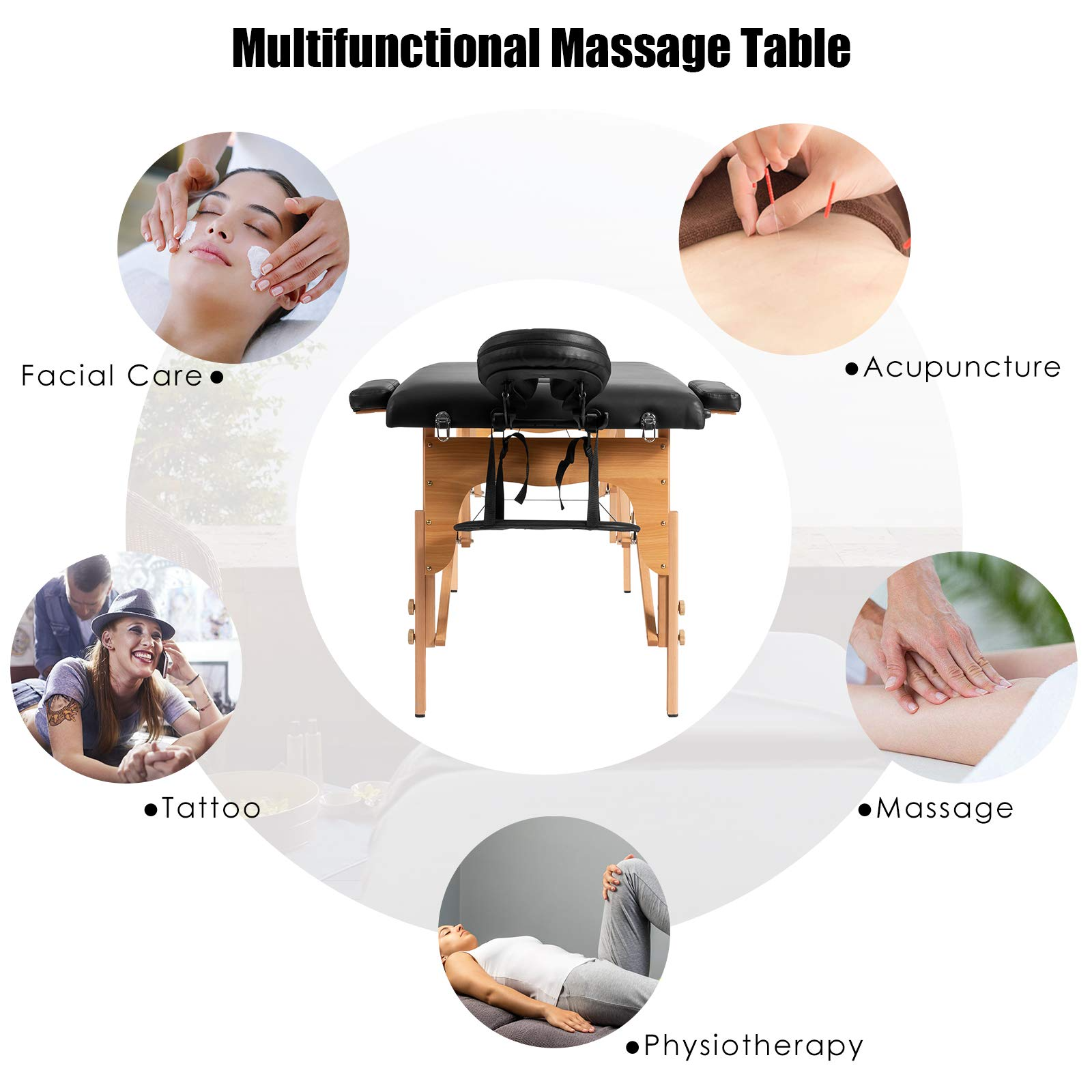 Giantex 84inch Massage Table Lash Bed, Portable Massage Bed