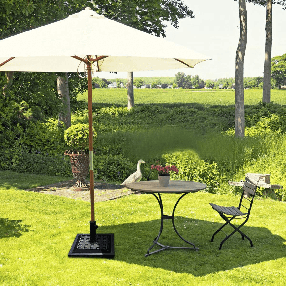 Giantex 30lbs Patio Market Umbrella Base, Classic Square, 17.5"X 17.5" - Giantexus