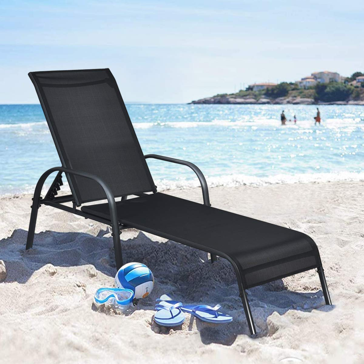 Giantex 2 Pcs Outdoor Chaise Lounge Chair