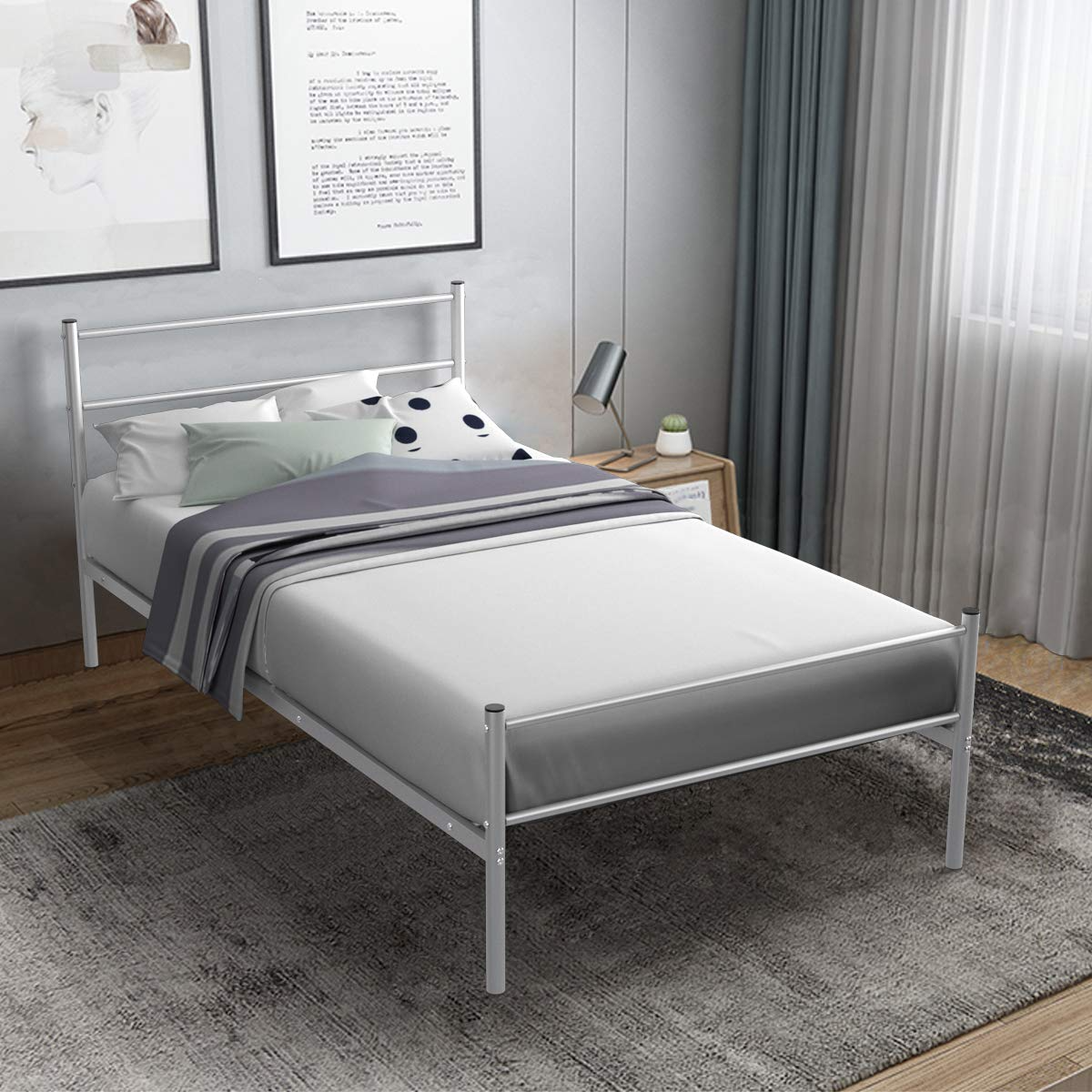 Giantex Platform Bed with Headboard and Footboard