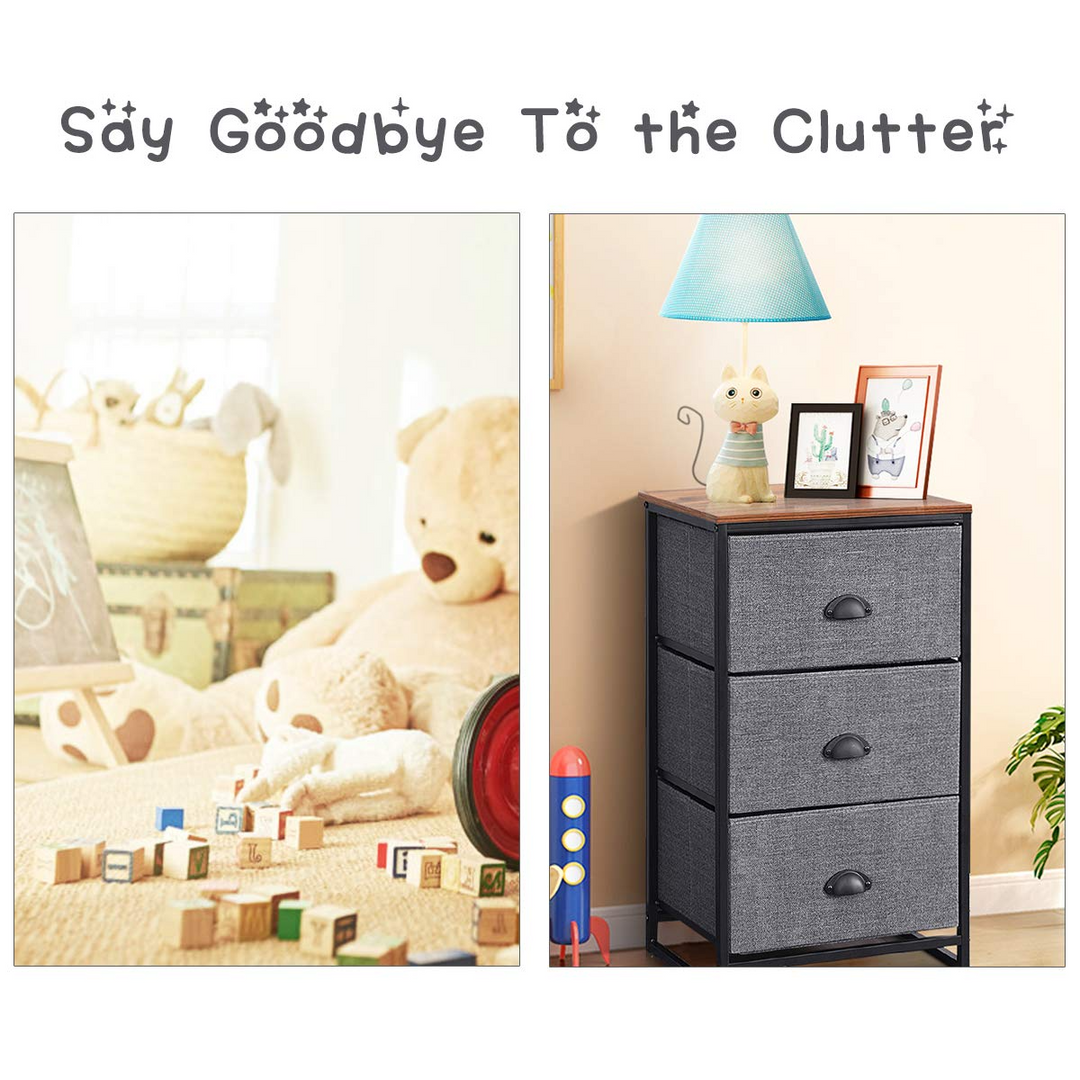 Giantex Dresser Storage Tower Nightstand W/Fabric Drawers