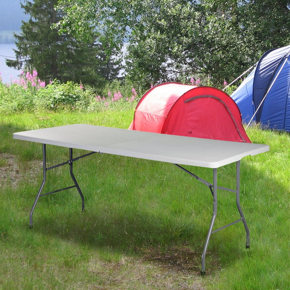 Giantex Folding Table, Off White