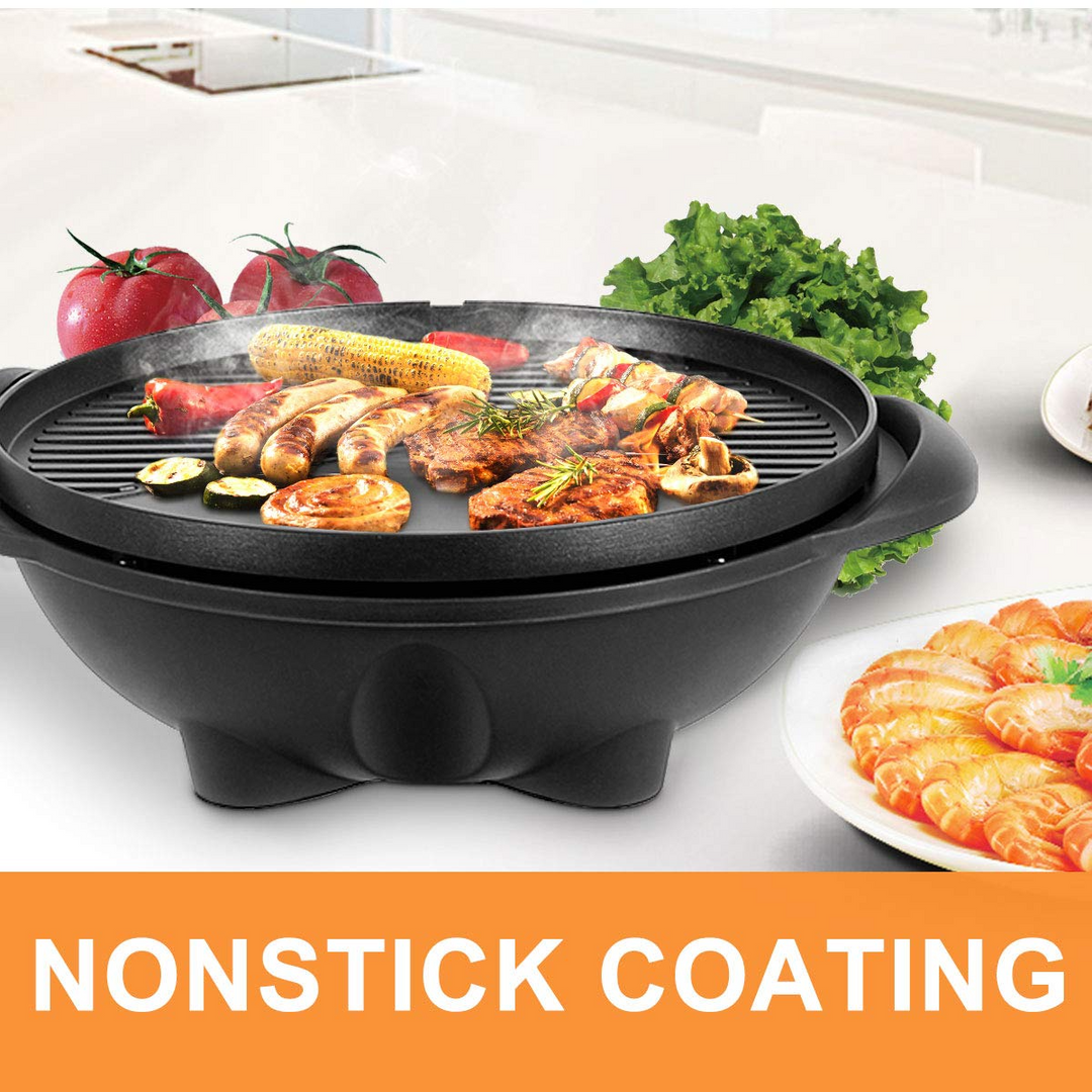 Giantex 1350W Electric BBQ Grill Non-stick w/ 4 Temperature Setting Outdoor Garden Patio Camping