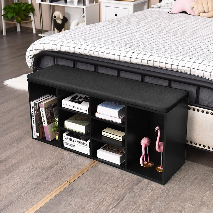 Giantex Shoe Storage Bench with Cushion, Entryway Shoe Rack Bench