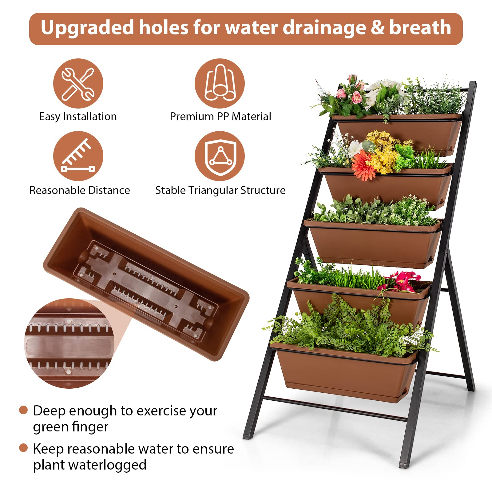 Elevated Garden Beds with Water Drainage Hole
