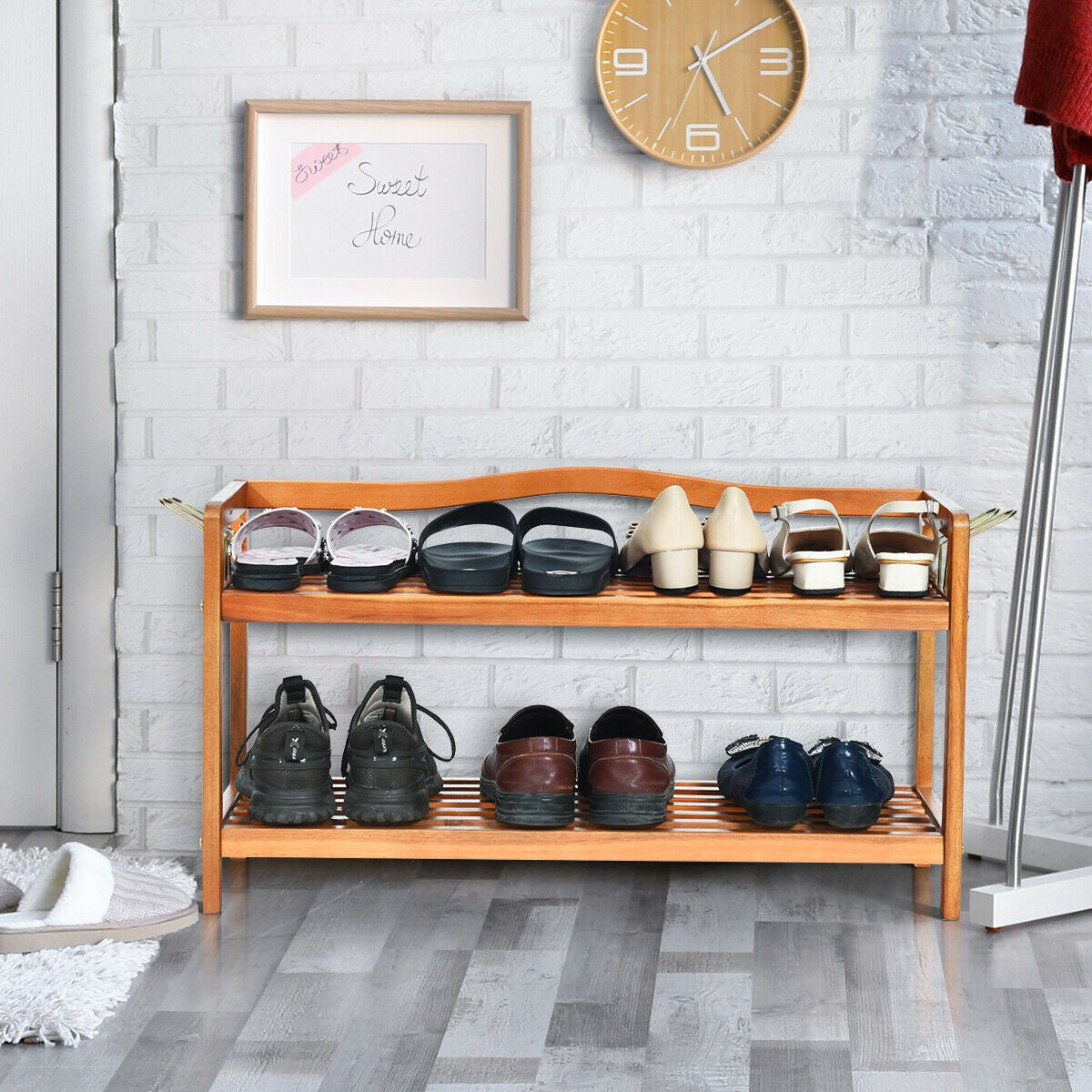 Giantex 2-Tier Wood Shoe Rack, 29"Lx10.5"Wx 16.5"H