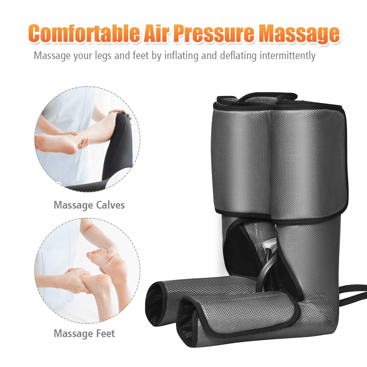 Giantex Foot Leg Massager, Foot and Calf Massage with Handheld Controller, 3 Modes 3 Intensities - Giantexus