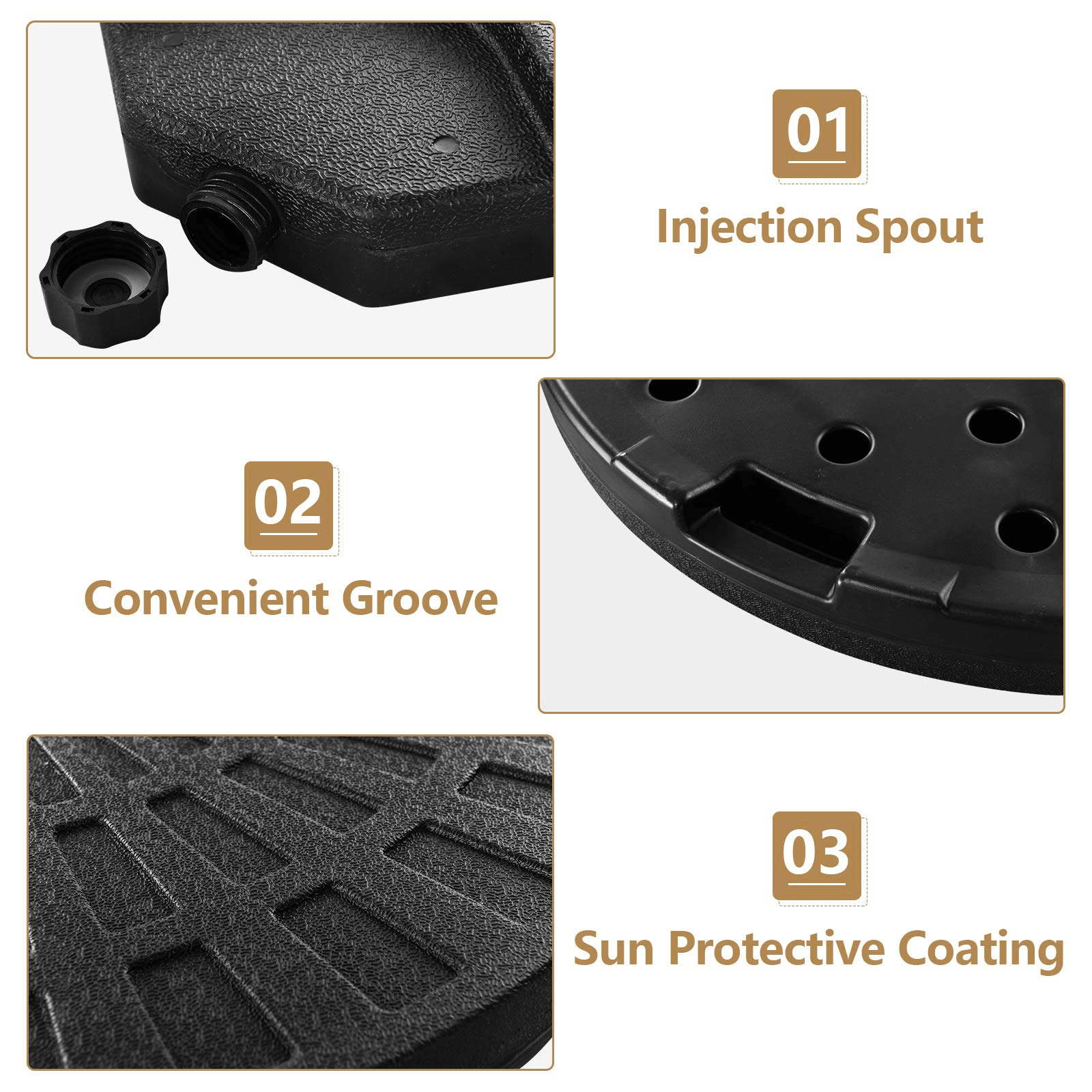 Giantex Patio Offset Umbrella Base Stand w/Sand/Water Filled 4-Pieces Base Plates (Round Base) - Giantexus