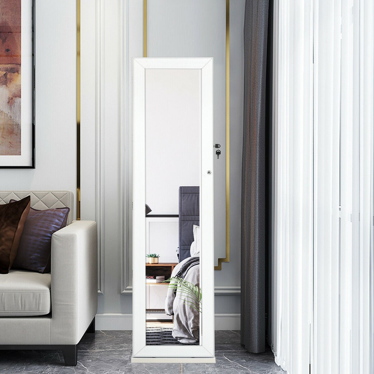 CHARMAID | Standing Jewelry Armoire - Giantexus