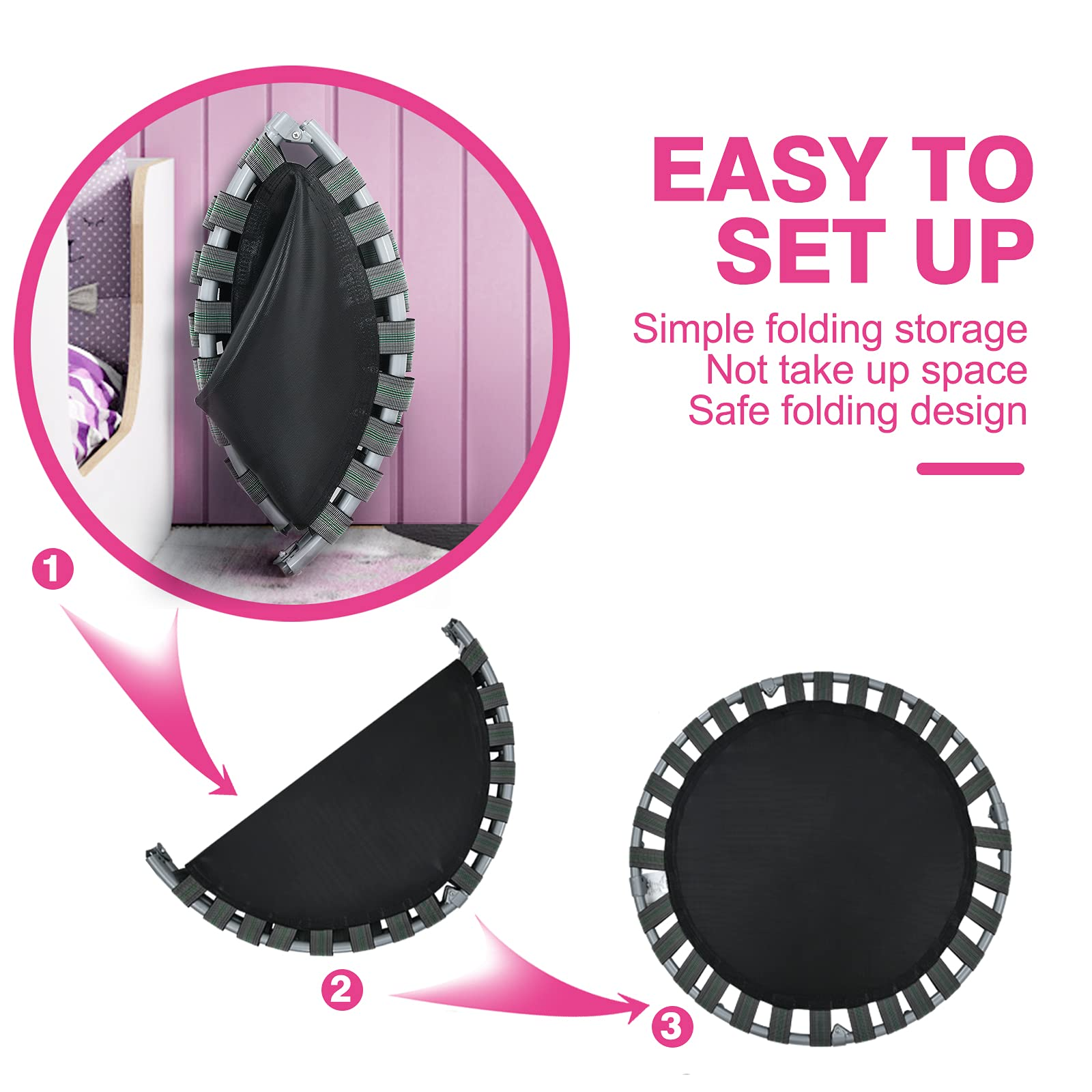 36-Inch Mini Kids Trampoline with Foamed Handle