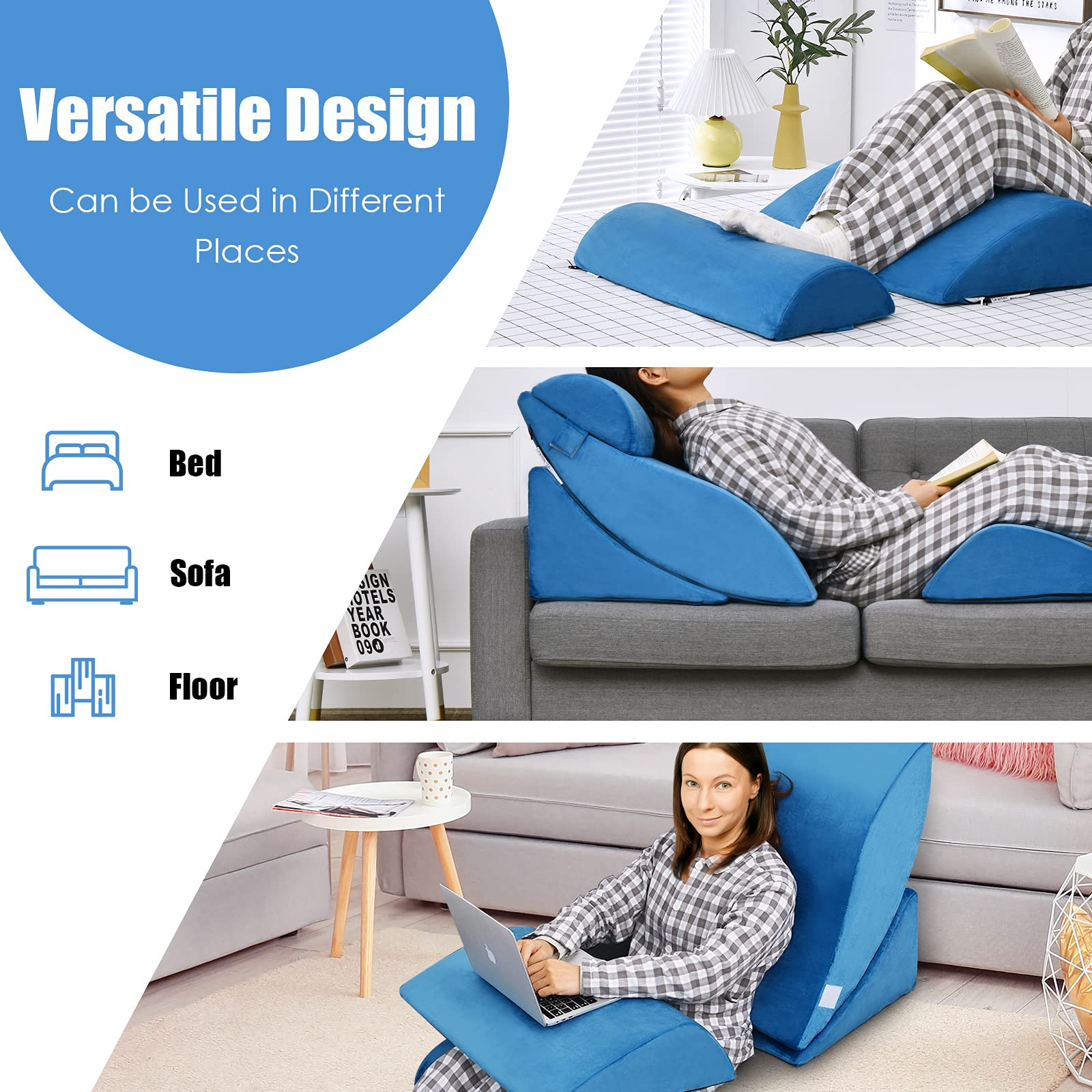 4 PCS Wedge Pillow Set - Giantex
