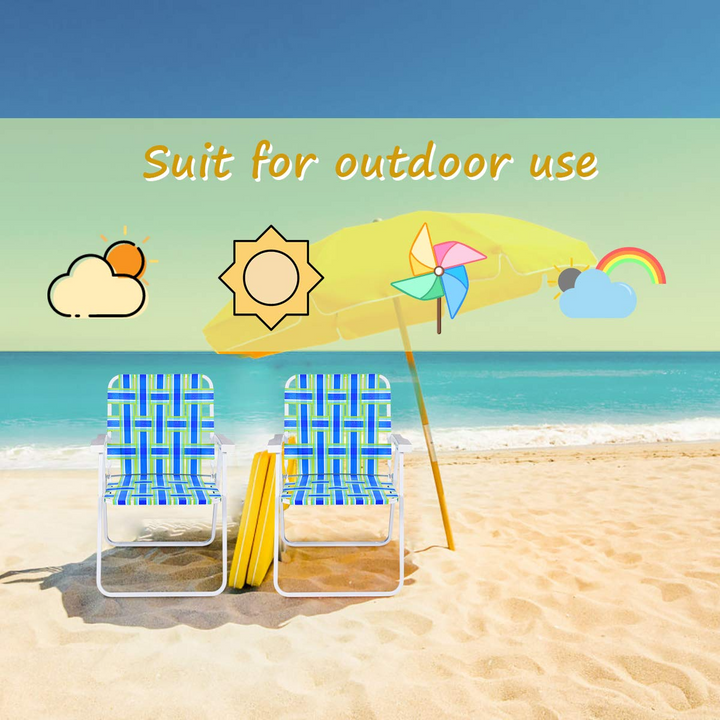 Giantex Folding Lawn Chairs Set of 6 Outdoor Portable Beach Chair W/Stable Steel Frame