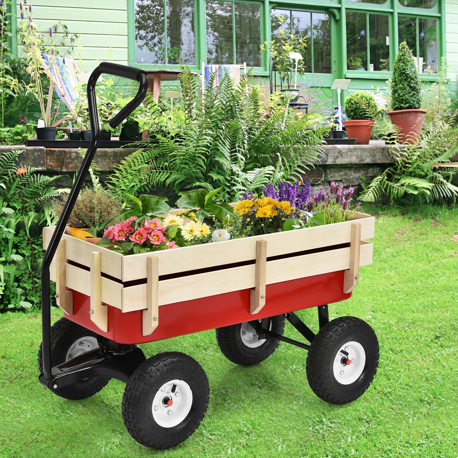 All Terrain Cargo Wagon Wood Railing - Giantexus