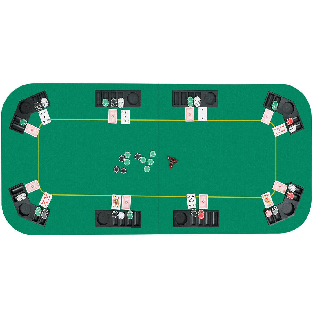8 Player Poker Table Top, 80"x36" Folding Poker Table Top w/ Storage Bag (Green) - Giantexus