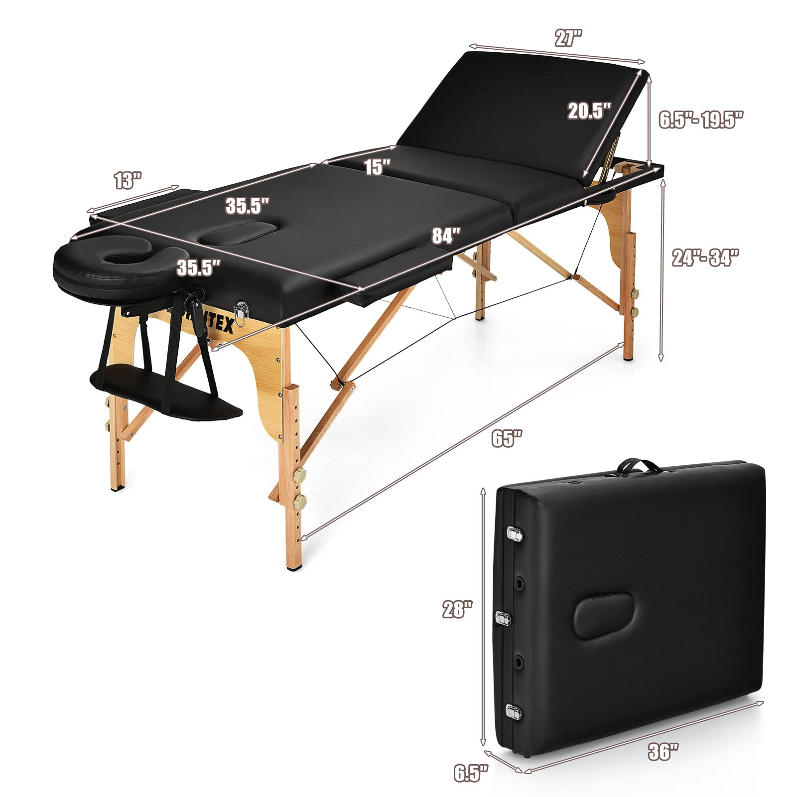 Giantex 84inch Folding Massage Table Spa Bed