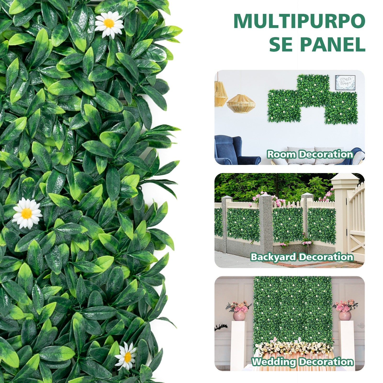 Giantex 12PCS 20x20inch Artificial Boxwood Panels Garden Privacy Fence Screen