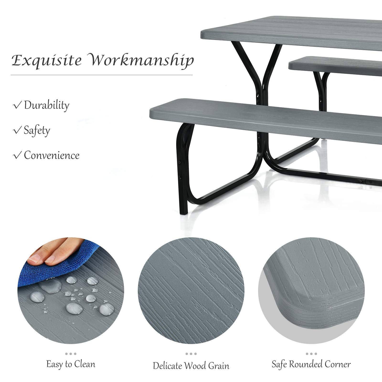Giantex Picnic Table Bench Set for Outdoor Camping