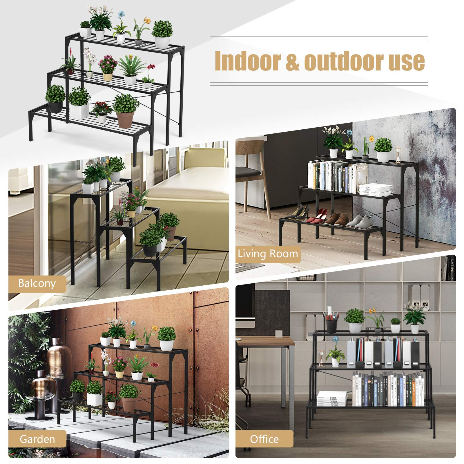 Giantex 3 Tiers Metal Plant Stand