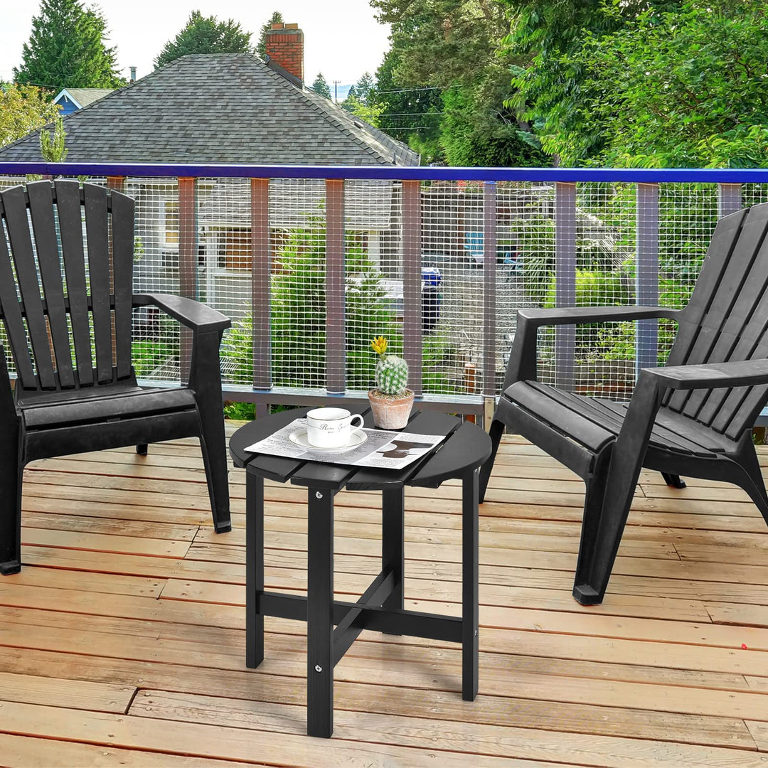 Patio Side Table 18" Outdoor Bistro Table with Stable Cruciform Structure