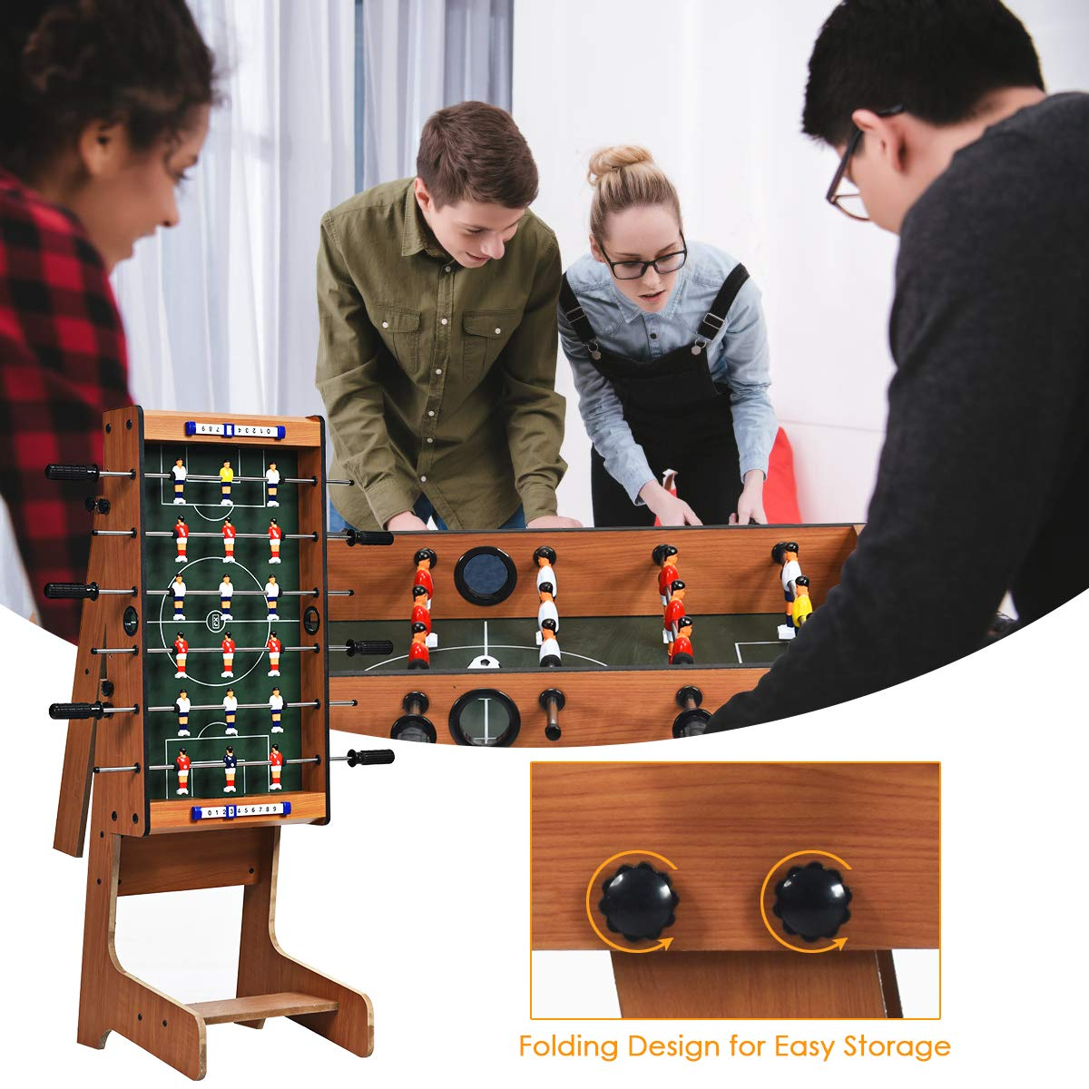 Giantex 27in Football Table w/ 2 Mini Footballs