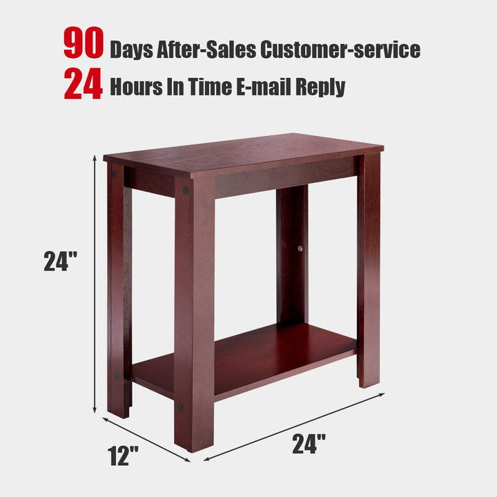 Giantex Chairside Table Nightstand W/Shelf Telephone Table Coffee Bedside Sofa Table