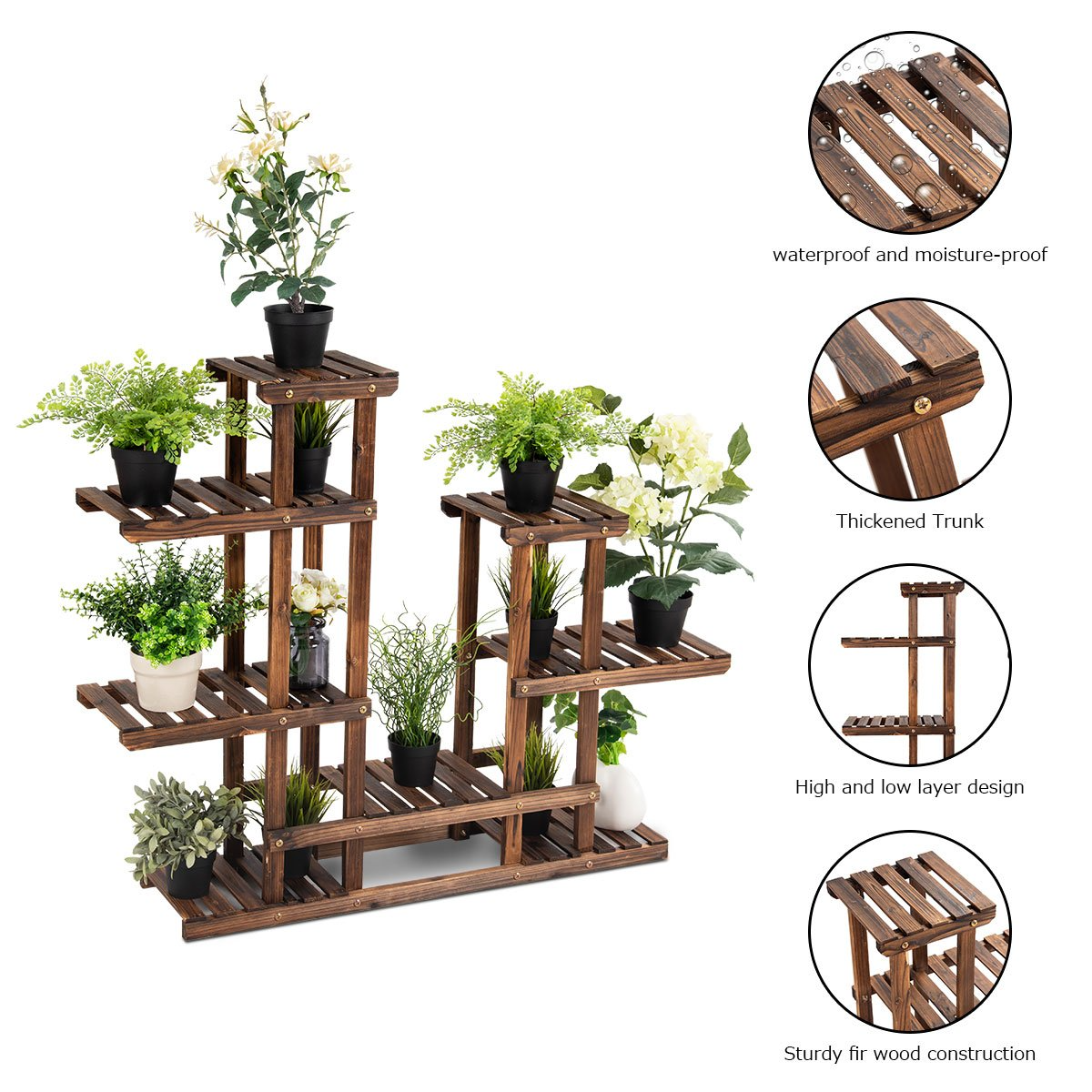 Giantex Flower Rack Wood Plant Stand