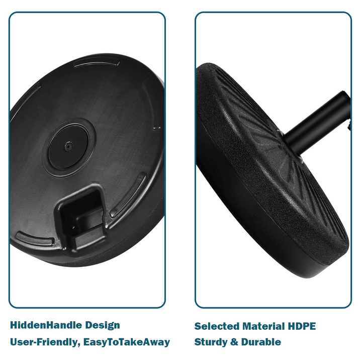 Giantex 23L Round Water Filled Patio Umbrella Base, 20" Heavy Duty Stand Weight - Giantexus