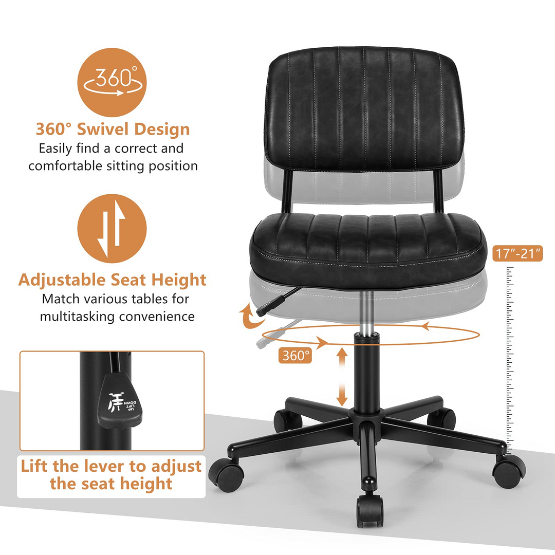 Retro Swivel Rolling Task Chair - Giantex
