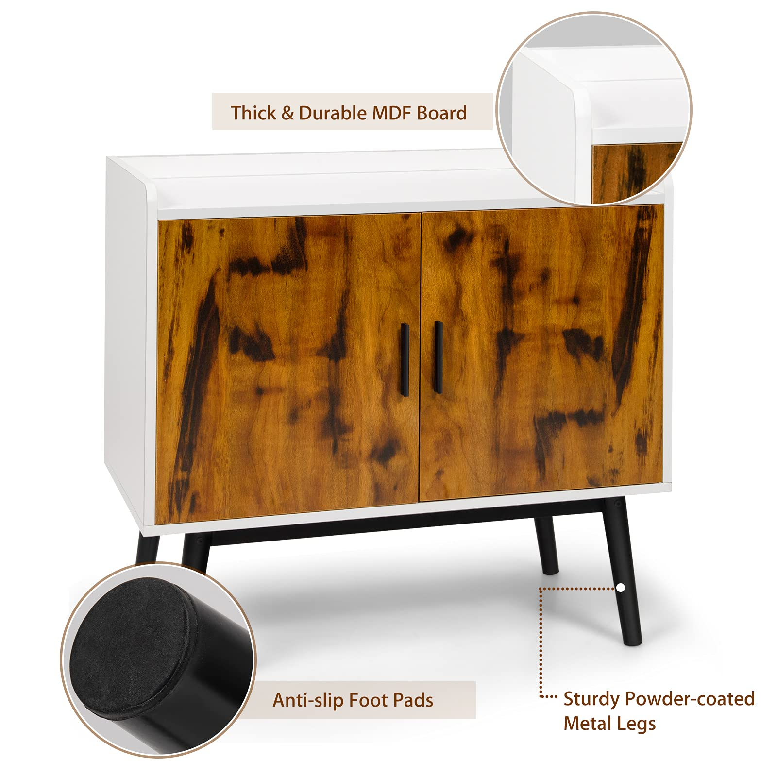 Giantex Floor Storage Cabinet Buffets Sideboard Vintage Accent Cabinet
