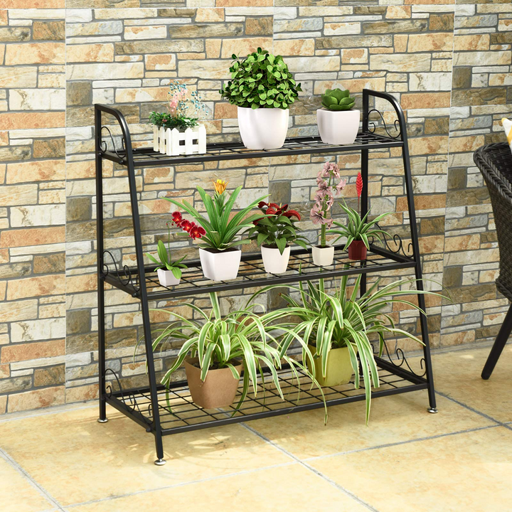 Giantex 3 Tier Metal Plant Stand, Indoor Outdoor Plant Shelf