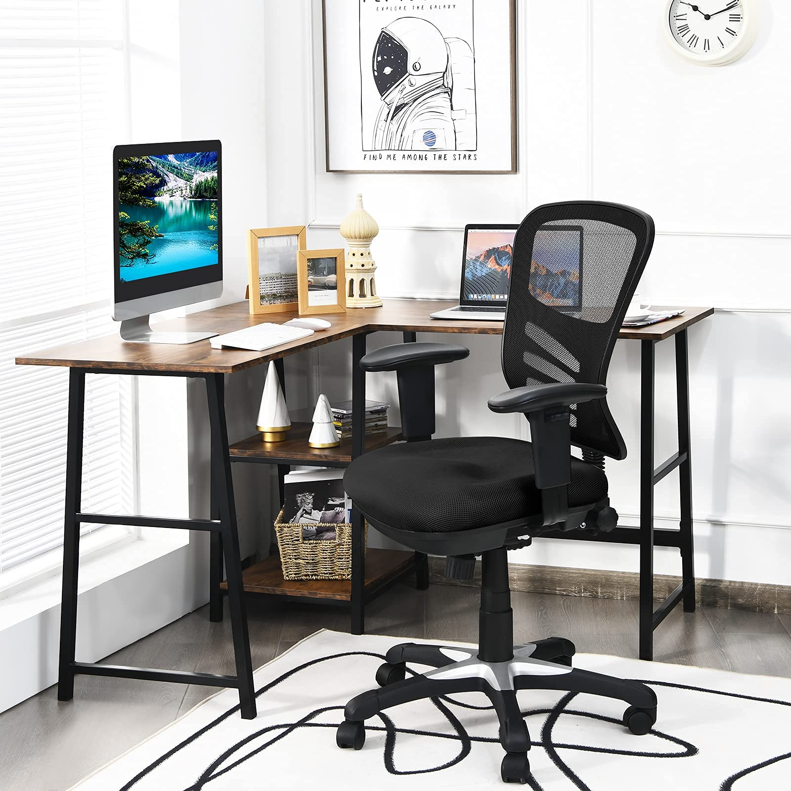 Giantex Seat Tilt Adjustment Office Chair for Working Studying Gaming