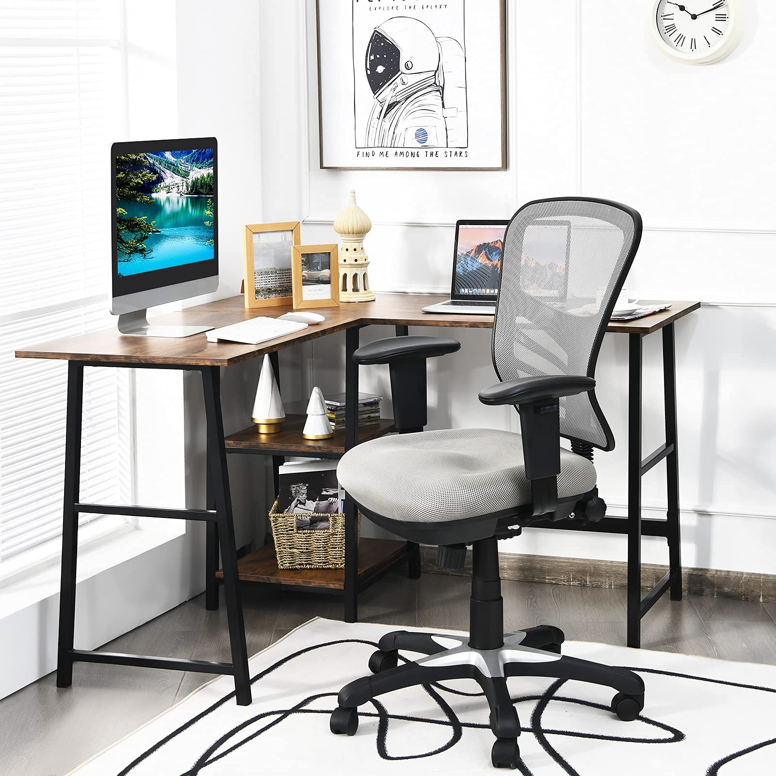 Giantex Seat Tilt Adjustment Office Chair for Working Studying Gaming