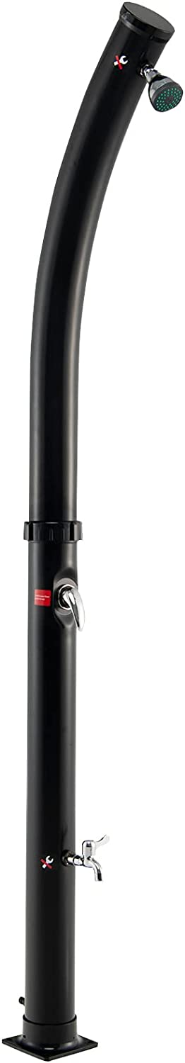 Giantex 7.2 FT 10 Gallon 2-Section Solar-Heated Outdoor Shower, Pool Shower W/Free-Rotating Shower Head