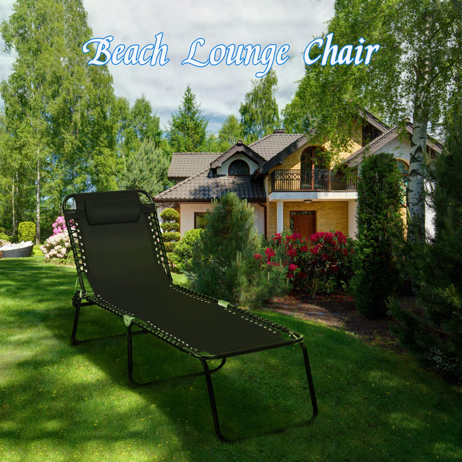 Giantex Outdoor Chaise Lounge Adjustable Sunbathing Seat