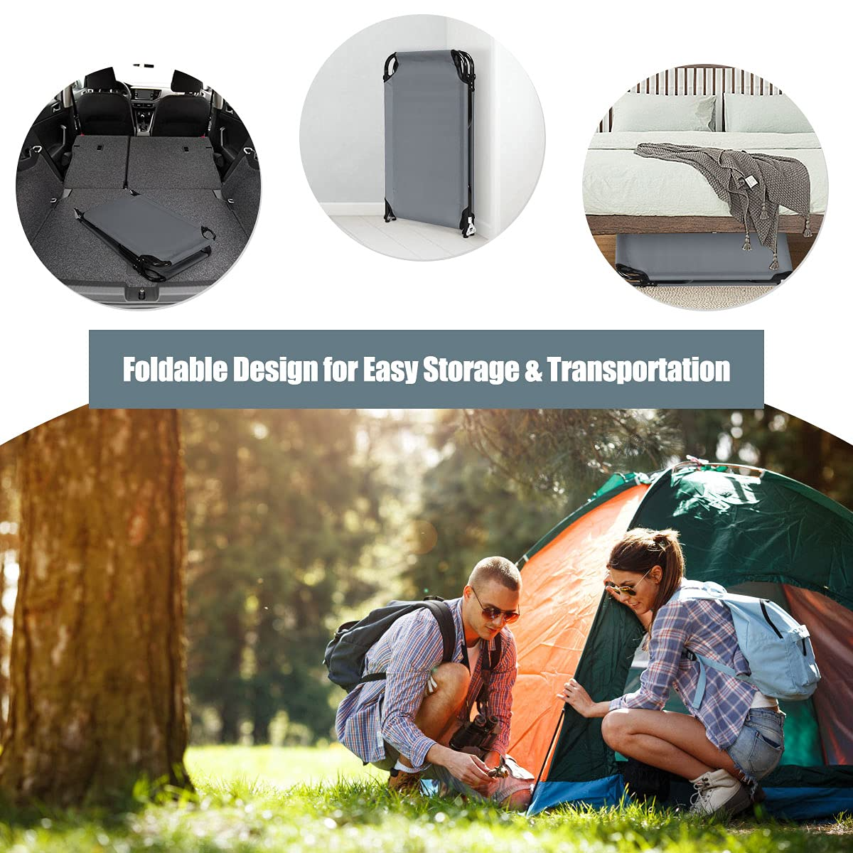 Giantex  Light Weight Camping Bed for Camp Office Sleepover