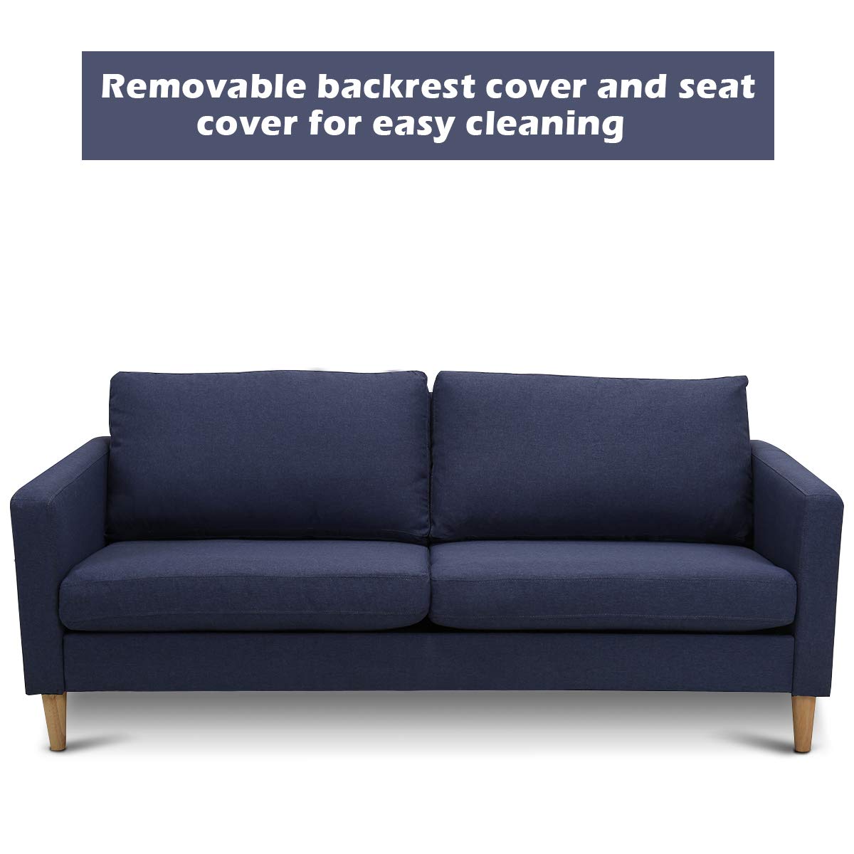 Giantex Modern Upholstered Accent Sofa, Fabric Futon Sofa Bed